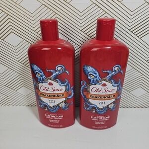 Old Spice 25.3 Oz Krakengard 2‎ In 1 For The Hair Shampoo & Conditioner Lot Of 2